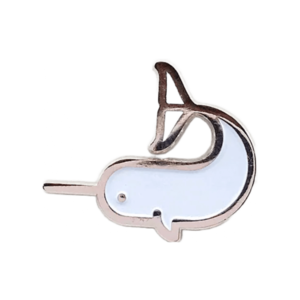 Narwhal Silver White Pin Fell